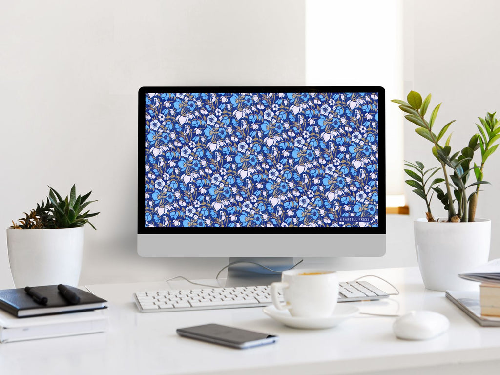 Decorate your devices with a free hellebore pattern.